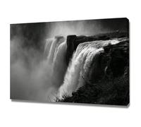 AIHNBF Cuadro de cascada en blanco y negro con diseño de paisaje natural en cascada con niebla y neblina para salón, dormitorio, oficina, decoración de pared, 40 x 60 cm