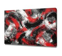 AIHNBF Cuadros murales abstractos impresión en lienzo rojo negro blanco obra de arte moderna pinceladas energéticas diseño contemporáneo para sala de estar oficina pasillo decoración de pared 60 x 90