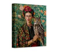 AIHNBF Frida Kahlo - Lienzo decorativo con diseño de búho, decoración de pared bohemia, decoración única para salón y dormitorio, 30 x 45 cm