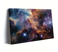 AIHNBF Lienzo de nebulosa del espacio, impresión de universo de galaxia viva para sala de estar, dormitorio, moderno, abstracto, cósmico, arte estirado, 20 x 30 cm