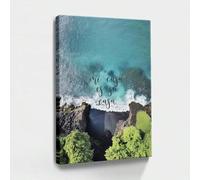 AIHNBF Mi Casa Es Su Casa Mural Costa Tropical Vista Aérea Océano Diseño Inspirador Cita Arte Marino Decoración Costera para Salón Dormitorio Pasillo Ambiente Relajante 60 x 90 cm