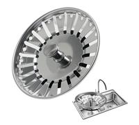 Aihoom 80mm Fregadero de Cocina Tapón de Acero Inoxidable, Colador y Filtro para Desagüe, Tapones de Repuesto para Sumidero, Compatible con Teka y Franke, Escurridor de Comida, Rejilla de 80-82mm