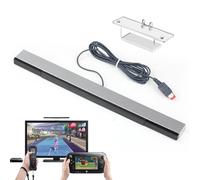 Aihoom Sensor de movimiento infrarrojo con cable compatible con Wii/Wii U. La barra detectora con cable incluye un soporte que permite un fácil montaje del receptor en la parte superior