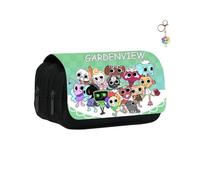 AII Lover Anime World - Estuche para lápices con llavero, diseño de dibujos animados con doble cremallera, bolsa de cosméticos de gran capacidad, bolsa portátil para regalos., b, Estuche para lápices
