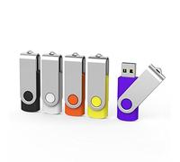 aiibe 5pcs 4 GB USB unidad Flash Memory Stick pulgar unidades (5 colores: negro, rojo, amarillo y blanco morado)