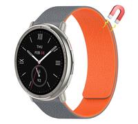 AiiBowy 20mm Correa Magnética Compatibles con Amazfit Cheetah 2 Pro/Amazfit T-Rex 3 Pro 44mm/Active 2 Square/Active 2/Active/GTR Mini/GTS 4, Pulsera Doble Magnética Silicona Deportiva Gris Naranja