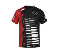 Aiihoo Chaqueta de cocinero de manga corta para hombre y mujer, color en contraste, chaqueta de panadero, ropa de cocina, camisa de cocina, chaqueta de trabajo, Rojo y negro., XL