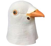 Aiihoo Máscara de gallo divertida para adultos, disfraz de Halloween, máscara de látex de cabeza completa, máscara realista, máscara de disfraces, Halloween, fiesta, cosplay, paloma blanca, talla