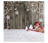 AIIKES 10x10FT Vacaciones Navidad Copo de Nieve telón de Fondo fotografía Pared de Madera decoración del hogar para telones de Fondo Estudio de fotografía bebé niños Foto telón de Fondo 11-155