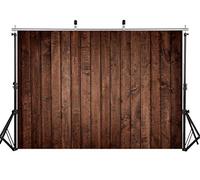 AIIKES 2.1Mx1.5M/7x5FT Fotografía Telones de Fondo Recién Nacido Bebé Photo Booth Fondos para Estudio de Fotografía Vinilo Fondo de Foto Piso de Madera Marrón Oscuro 11-030
