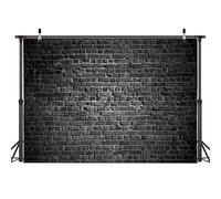 AIIKES 7x5FT Fondo de Fotografía de Vinilo - Pared de Ladrillo Negro Retro - Fondo de Disparo de Retrato 11-894