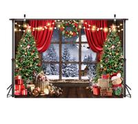 AIIKES 7x5FT Fondo Navideño para Ventana y Fotografía Invierno, Fiesta Familiar, Feliz Navidad, Decorado 12-636