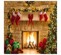 AIIKES 8x8ft Fondo Navideño Fondo de la Chimenea Navideña 11-209