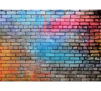 AIIKES Telón de Fondo de Pared de ladrillo Colorido de 8 x 6 pies, diseño de Hip Hop de los años 80, Discoteca, cumpleaños, Boda, graduación, Fiesta temática, Fondo de fotografía, decoración de Moda