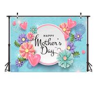 AIIKES Telones de fondo para el día de la madre de 7 x 5 pies, diseño de flores rosadas, para fotografía, telón de fondo del día de la madre, decoración de fiestas, accesorios para estudio de fotos, 12-401