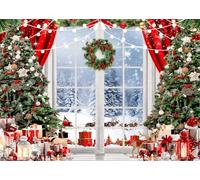 AIIKES XY72 - Telón de fondo de Navidad para fotografía de ventana de Navidad de 10 x 8 pies