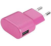 Aiino AIW1U1A-PK - Cargador de pared compatible con todos los dispositivos 1USB 1A, color rosa