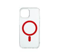 aiino Frozen Funda para iPhone 14 Plus, Funda Transparente con Imán Integrado para iPhone 14 Plus, a Prueba de Golpes y Antiarañazos, Alineación Magnética, Bordes de TPU Transparentes, Rojo