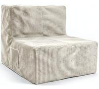Aiire Puff Cama Plegable XXL | Sofa Cama Individual o 2 Plazas de Espuma de Alta Densidad | Sillón Puf 1 Plaza con 2 Colchonetas de Pana Premium | Beanbag Modular con Relleno Incluido Beige