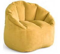 Aiire Sillon Puff Salon de Lujo - [85x85x75] Sofa Puf Moderno en Terciopelo Persa - Puffs con Relleno Incluido para Adultos o Decoracion Habitacion Juvenil - Bean Bag Chair Infantil XXL Amarillo