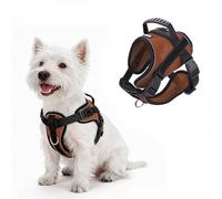 AIITLE Arnés antitirones para Perros con asa y Reflectante - Arnós para Cachorro Suave, Transpirable y Ajustable para Perros pequeños y medianos (Marrón, XS)