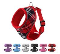 AIITLE Arnés de Navidad transpirable para perros pequeños, cómodo chaleco ajustable de malla a cuadros con tiras de seguridad reflectantes, perfecto para caniches, perros de peluche (M, rojo)