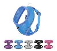 AIITLE - Arnés para perros pequeños, de malla transpirable de tres capas, ajustable y diseño reflectante, chaleco anti-estrangulamiento con entrada por la cabeza, talla S, azul