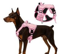 AIITLE Arnés táctico para perros grandes, chaleco de servicio táctico sin tirones con asa y cincha PALS, diseño reflectante ajustable sin asfixia, clips de correa de metal dobles para entrenamiento y