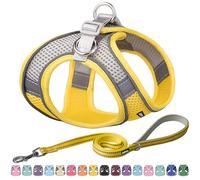 AIITLE Arnés y Correa para Perros Easy Walk - Pet Supply Arnés Ajustable para Perros Que no Tira, se coloca fácilmente y no se ahoga, fácil de Poner en Perros medianos Amarillo L