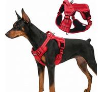 AIITLE Harnés táctico de Alta Resistencia para Perros Grandes - Harnés táctico con asa y Bandas Pals, Chaleco Reflectante para Perro de Servicio, para Entrenamiento y Paseo, Rojo, XL