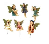 AIITLLYNA Figurita de Hadas,6 Juegos de Jardín de Hadas en Miniatura,Fairy Garden Jardin de Las Hadas,Figuras Miniaturas Resina para Decoración de Planta Ornamento de Jardín