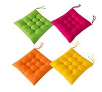 AIITLLYNA - Juego de 4 almohadillas para silla con lazos, cojines para sillas de comedor, jardín, patio, cocina, comedor, 40 x 40 cm (combinación de colores A)