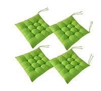 AIITLLYNA - Juego de 4 Almohadillas para Silla con Lazos, Cojines para sillas de Comedor, jardín, Patio, Cocina, Comedor, 40 x 40 cm (Verde)