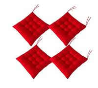 AIITLLYNA - Juego de 4 Almohadillas para Silla con Lazos, Cojines para sillas de Comedor, jardín, Patio, Cocina, Comedor, 40 x 40 cm, Color Rojo