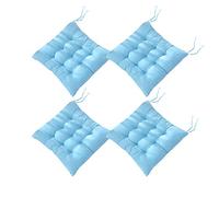 AIITLLYNA - Juego de 4 almohadillas para silla con lazos, cojines para sillas de comedor, jardín, patio, cocina, comedor, 40 x 40 cm (azul claro)