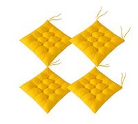 AIITLLYNA - Juego de 4 almohadillas para silla con lazos para sillas y comedor, para jardín, patio, cocina, comedor, 40 x 40 cm, color amarillo