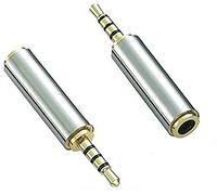 Aiivioll 2 adaptadores de Audio Macho de 2,5 mm a Hembra de 3,5 mm, Chapado en Oro, Divisor Auxiliar de Enchufe de 3 Anillas, convertidor de Auriculares estéreo o Mono