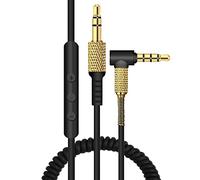 Aiivioll Cable de audio de repuestode audio estéreo con micrófono remoto y control de volumen compatible con auriculares Marshall Major 1/Major 2/Major 3/Marshall Monitor Auriculares (negro)