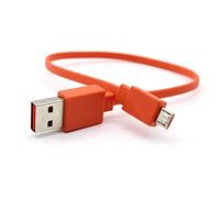 Aiivioll Micro USB compatible JBL Flip 2/3/4, Charge 2/3, Pulse2, para Logitech UE Boom Speaker 22 AWG teléfonos Android Cable plano micro rápido de repuesto (25 cm/Naranja)