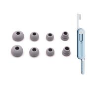 Aiivioll Paquete de 8 almohadillas de silicona de repuesto con bolígrafo de limpieza multiusos 5 en 1, compatible con auriculares inalámbricos Beats Powerbeats 2/3 (gris)
