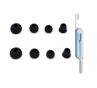 Aiivioll Paquete de 8 tapones de silicona de repuesto compatibles con auriculares inalámbricos Beats Powerbeats 2/3 con juego de bolígrafos de limpieza multiusos 5 en 1 (negro)