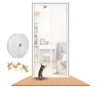 AIJIANG Puerta mosquitera para gatos 110x220cm malla reforzada resistente a gatos puerta con mosquitera cremallera puerta mosquitera a prueba mascotas evita que las mascotas escapen cortinas puerta