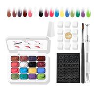 AIJIMEI 16 esmaltes de uñas de gel Ombre, realizando un efecto de regla gradual, fácil de usar, duradero, esmalte de uñas francés, adecuado para amantes de las uñas (set2)