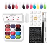 AIJIMEI Esmalte de uñas de gel Ombre, 12 colores, adecuado para esmalte de uñas ombre, fácil de color, efecto duradero, puede lograr una manicura DIY en casa. (set 4)
