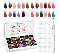 AIJIMEI Esmalte de uñas de gel Ombre, 24 colores, adecuado para tonos de esmalte de uñas, fácil de colorear, efecto duradero, puede realizar el arte de uñas DIY en casa (24OG-2)