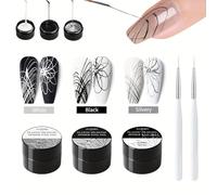 AIJIMEI Spider Nail Gel Polish Artistic Designs Spider Gel, Paint Wire Long Lasting Spider, Drawing Polish for Line Outstanding Effect Nail Art Entusiasts Design Nail Painting (3color-1)