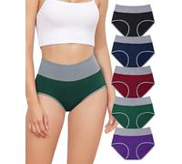 Aijolen Calzoncillos de algodón para Mujer, Cintura Alta, Bragas de Cintura Alta, Ropa Interior para Mujer, Bragas elásticas, Suaves, Panties, Paquete de 5