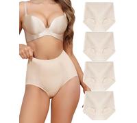 Aijolen Shapewear - Calzoncillos para mujer, cintura alta, moldeador de figura, ropa interior moldeadora para control de abdomen, 4 unidades, tallas S-XXL, 4*piel, M