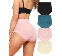 Aijolen Shapewear - Calzoncillos para mujer, cintura alta, sin costuras, Negro + Piel de albaricoque + Rosa + Magnolia, XXL