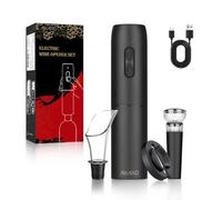 AIKARO - Abrebotellas de vino eléctrico Sacacorchos electrónico automático (Set A)